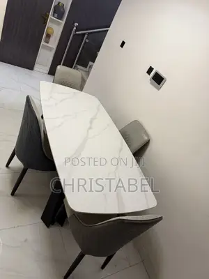 Home Interiors 4 Seater Marble Dining Table Set