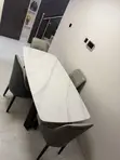 Home Interiors 4 Seater Marble Dining Table Set - 1