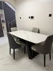 Home Interiors 4 Seater Marble Dining Table Set - 2