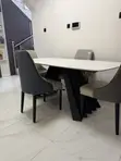 Home Interiors 4 Seater Marble Dining Table Set - 3
