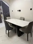 Home Interiors 4 Seater Marble Dining Table Set - 5