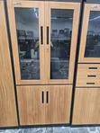 Luxury Modern Metal Shelf Cabinet with Drawers & Lock - 2