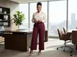 Women's Burgundy Corporate Pants - Size L - 1