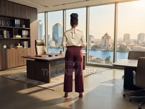 Women's Burgundy Corporate Pants - Size L