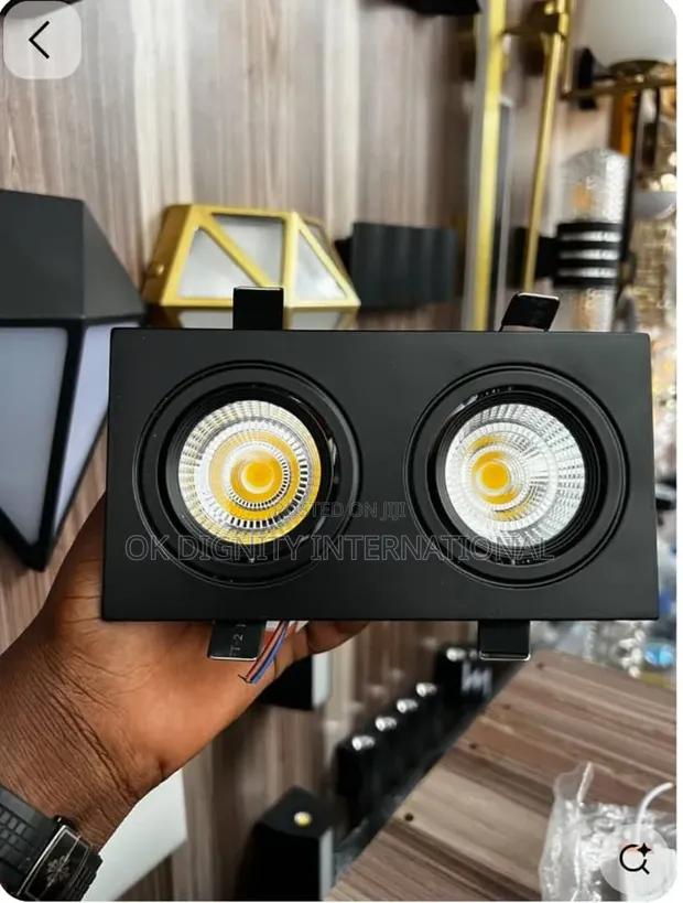 Double Cob LED Recessed Spotlight - Black - 1