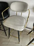Luxury Velvet Bar Chairs - Metal Base - 2