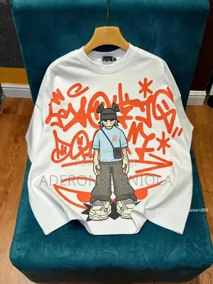 Graffiti Boyz Oversized Streetwear T-Shirt - Black/Orange