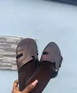 Handmade Men's Leather Slide Slippers - 1
