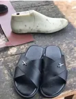 Handmade Men's Leather Slide Slippers - 3
