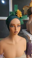 Kwalliya Ta Kunnawa (Turban) Mai Launi Koko Da Zinare - 1