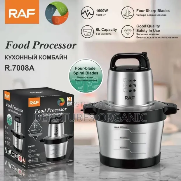 RAF 1600W Karfe Mai Goge Mai Sarrafa Abinci (6L) - 1