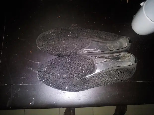 Alberto Gilardino Men's Black Suede Rhinestone Flats Shoes - Size 11 - 1