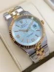 Rolex Chain Watch - Two-Tone, Light Blue Dial - 1