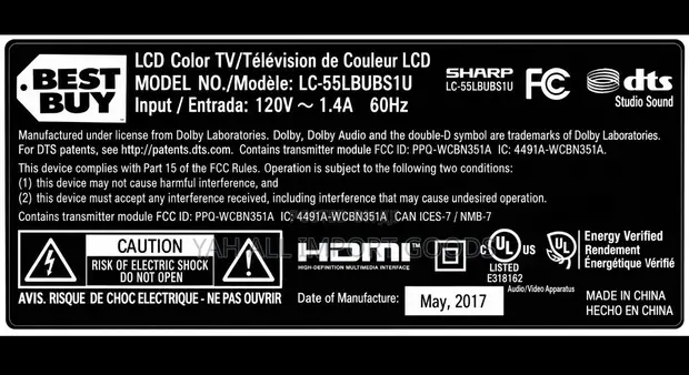 Sharp 55-Inch LC-55LBUBS1U LCD/LED TV - 1