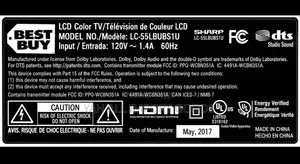 Sharp 55-Inch LC-55LBUBS1U LCD/LED TV