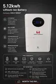 Aokly 5.12kWh Lithium-Ion Solar Battery - 48V/100Ah Smart BMS - 2