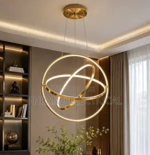 600mm Modern LED Pendant Light - Black/Gold