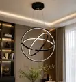 600mm Modern LED Pendant Light - Black/Gold - 2
