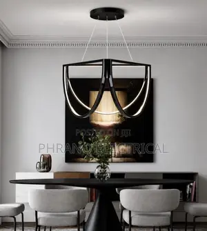 500mm Geometric Postmodern LED Chandelier - Black/Gold