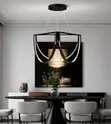 500mm Geometric Postmodern LED Chandelier - Black/Gold - 1