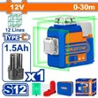 Wadfow WLE8M12 12V 3D Green Laser Level - 3