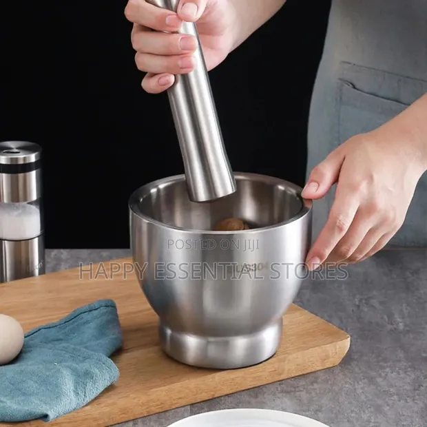 Morta da Pestle na Bakin Karfe 304 tare da Murfi - 1