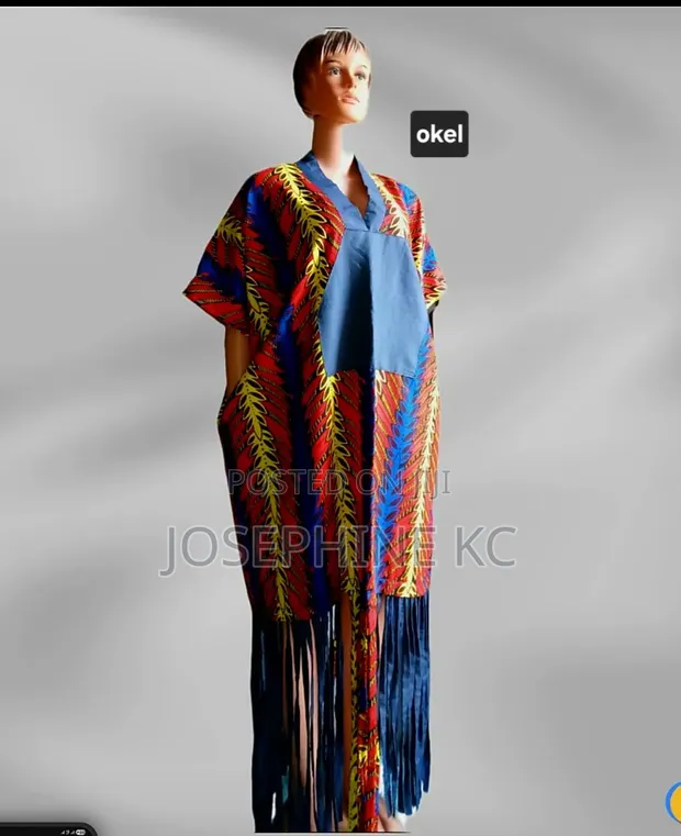Ankara Gown - Long Sleeve, Classic Style - 1