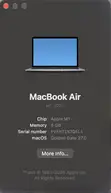Apple MacBook Air 2020 M1, 8GB RAM, 256GB SSD - 1