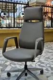 Executive Leather Office Chair with Headrest - 1