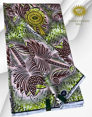 Quality Embellished Gold Ankara Fabric