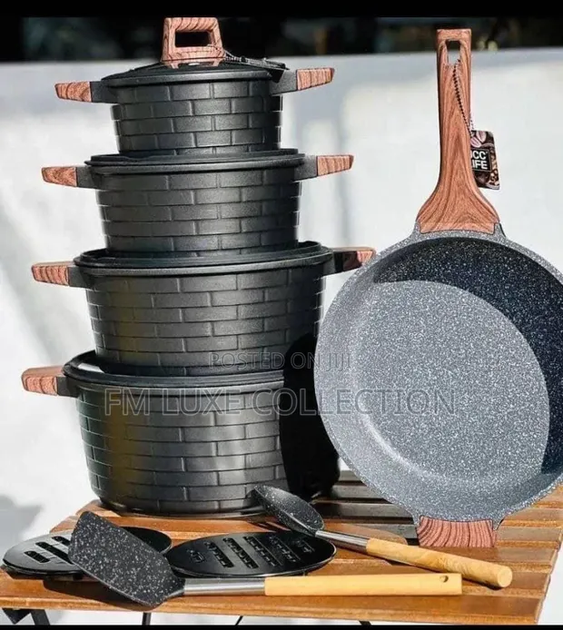 8-Piece Non-Stick Brick Cookware Set - 1