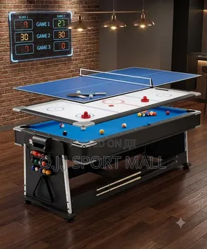 4-in-1 Tennis, Air Hockey, Snooker Table