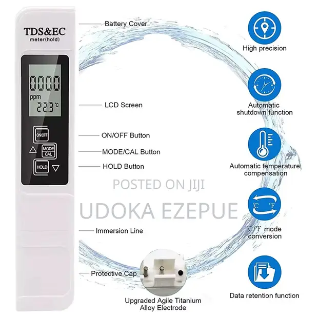 Multifunctional Digital Water Quality Tester (TDS, EC, Temp) - 1