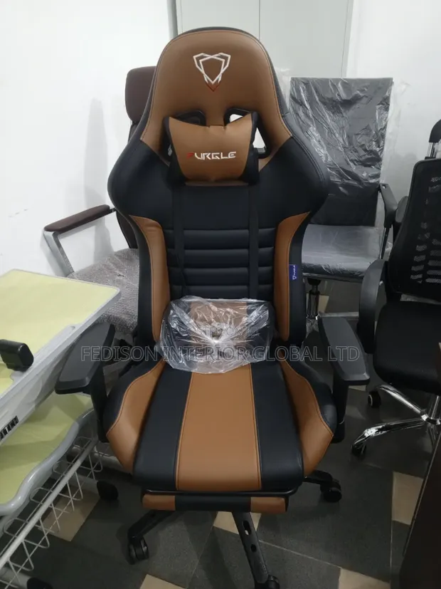 Brand New Brown and Black Gaming Chair with Lumbar Support - 1