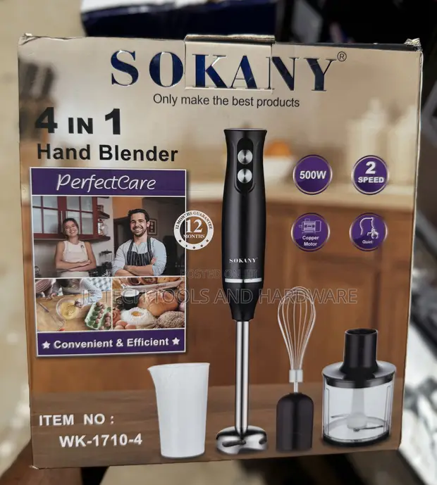 Sokany 4-in-1 Hand Blender (WK-1710-4) - 1