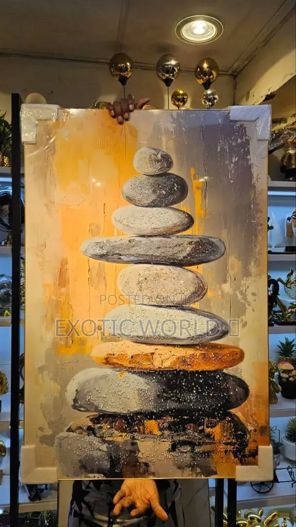 Zen Balancing Stones 3D Textured Wall Art Canvas - 1