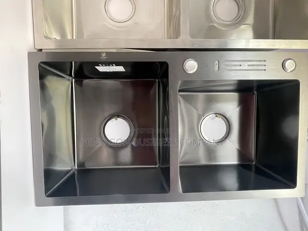 Harmony Black Double Bowl Kitchen Sink - 1