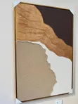 Abstract Earth-Tone Textured Canvas Wall Art (Framed) - 1