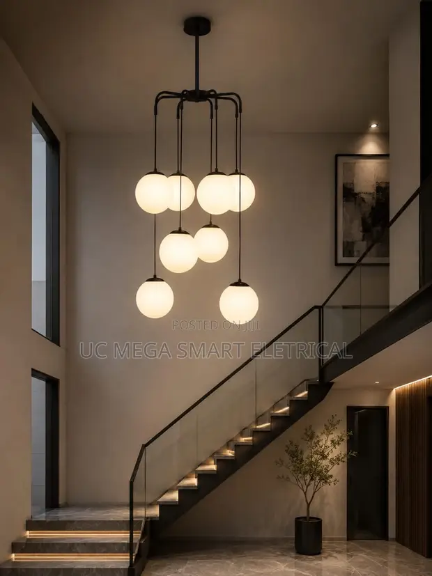 Modern Gold Globe Glass Chandelier Pendant Light - 1