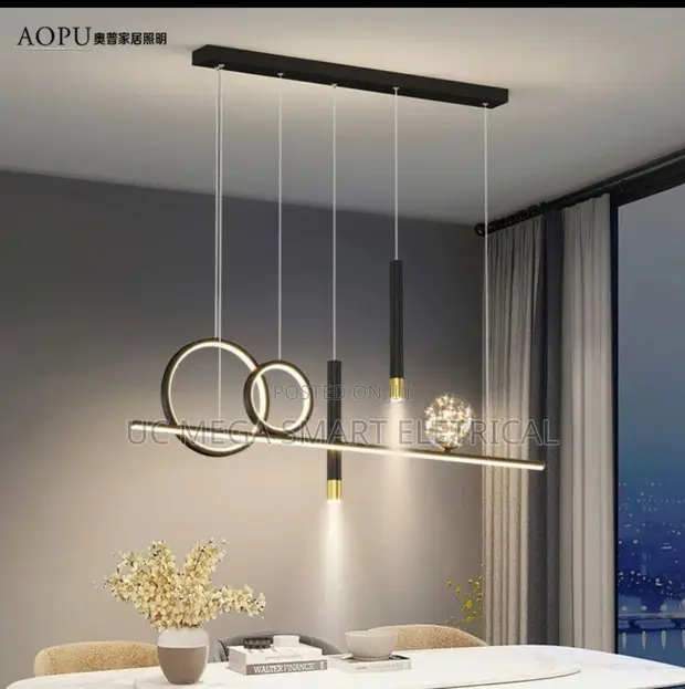 Modern LED Pendant Light with Remote Control - 1