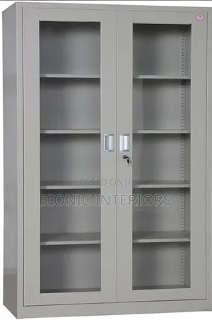 Boss Office Products Full Glass File Cabinet - 5 Shelves