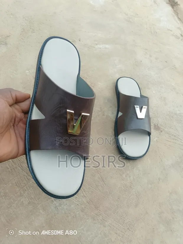 Handmade Leather Slides - Men's Size 44 - 1