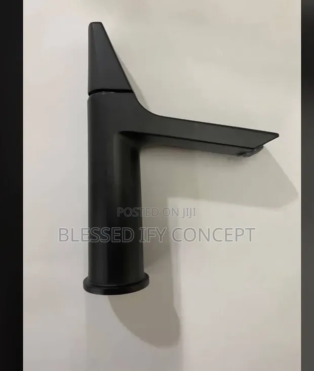 Luxury Modern Matte Black Basin Mixer Tap - 1
