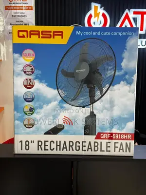QASA 18-Inch Rechargeable Solar Fan