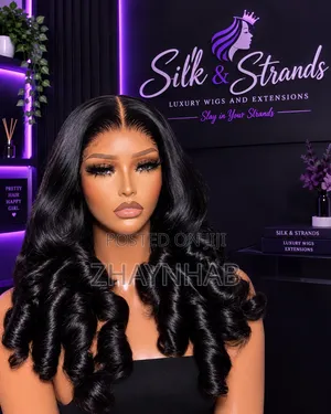 Bouncy Curls Full Frontal Lace Wig - Human Hair Blend