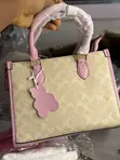 Elegant Pink & Cream Ladies Handbag - 1