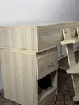 Custom Wooden Study Desk with 3-Layer Shelf - 1