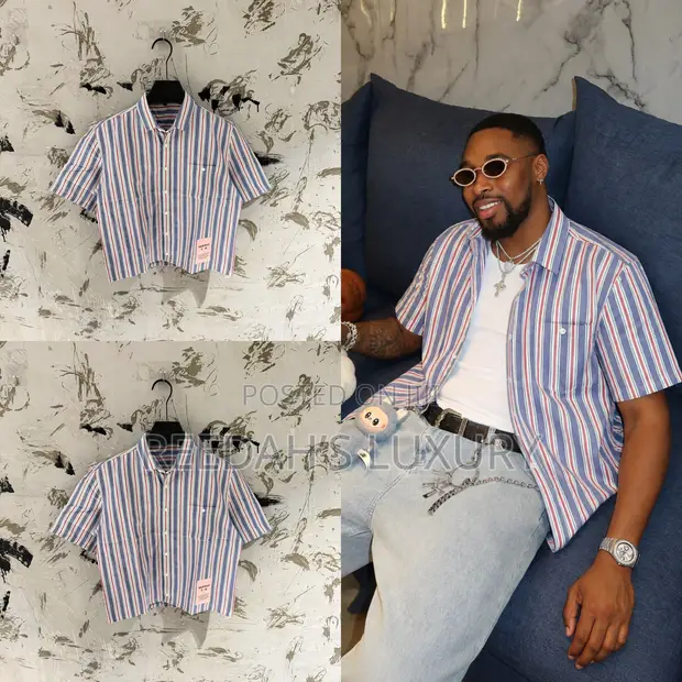 Maza Pinstripe Overshirt - Purple - 1