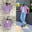 Maza Pinstripe Overshirt - Purple - 4