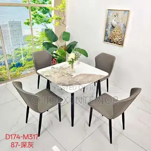 Brand New Marble Dining Table with 4 Chairs